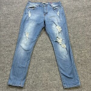 It Tiffany Skinny Ankle Jeans Womens Size 16 Blue Distressed Denim High Rise